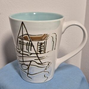 Etched Sailboats 12 oz Ceramic Coffee Mug Spectrum Designz